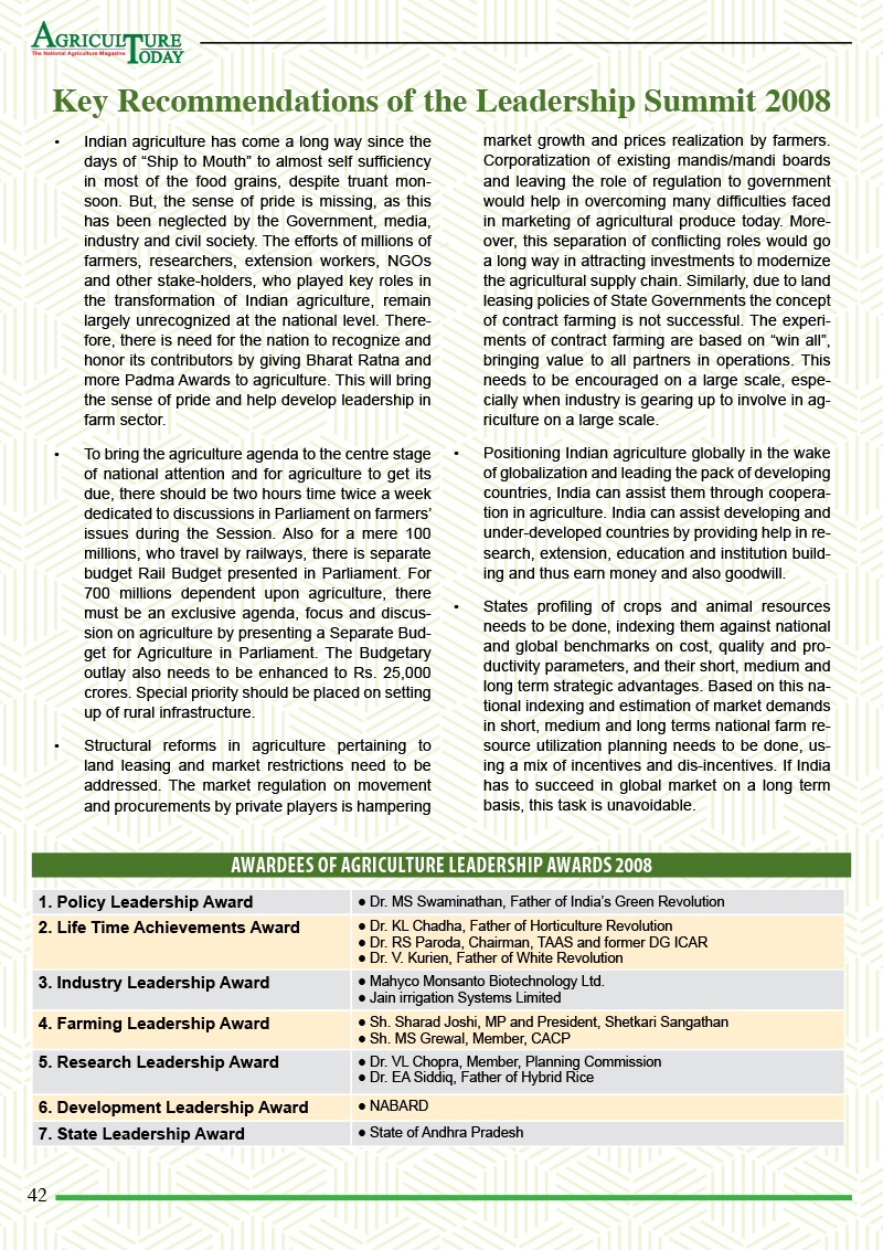 1ST AGRICULTURE LEADERSHIP CONCLAVE AND AWARDS 200